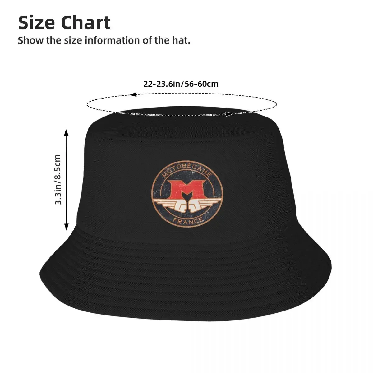 Motobecane Retro Badge Bucket Hats Panama For Kids Bob Hats Outdoor Reversible Fisherman Hats For Summer Beach Fishing Caps