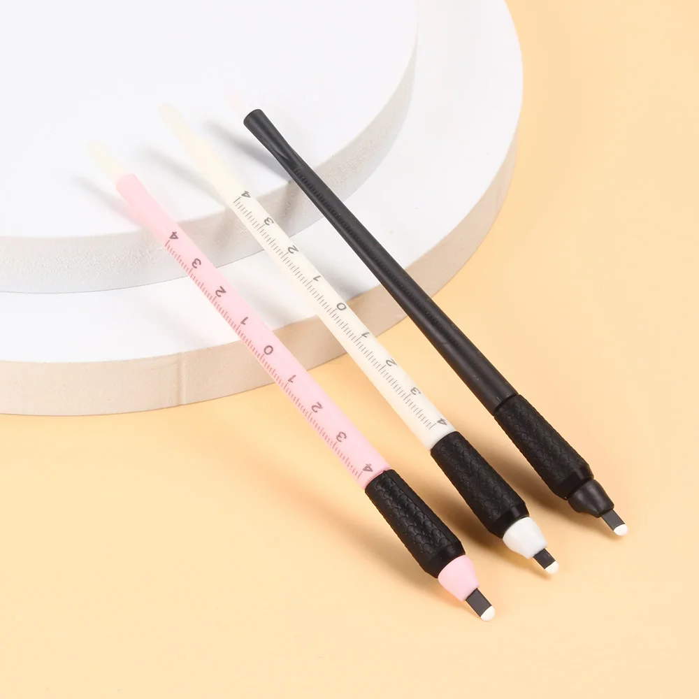 10pcs 18U 0.15/0.18MM Microblading Hand Tools Dermografo Tebori Blade Disposable Eyebrow Tattoo Manual Pen With Ruler For PMU