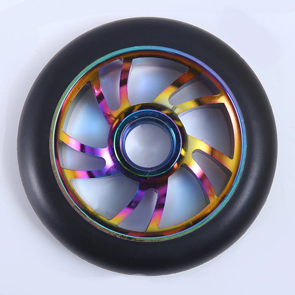 

120mm Scooter Wheels With ABEC-9 Bearings For Kick/Pro/Freestyle Scooters Silent Shock-Absorbing Wear-Resistant 2-Wheel Set