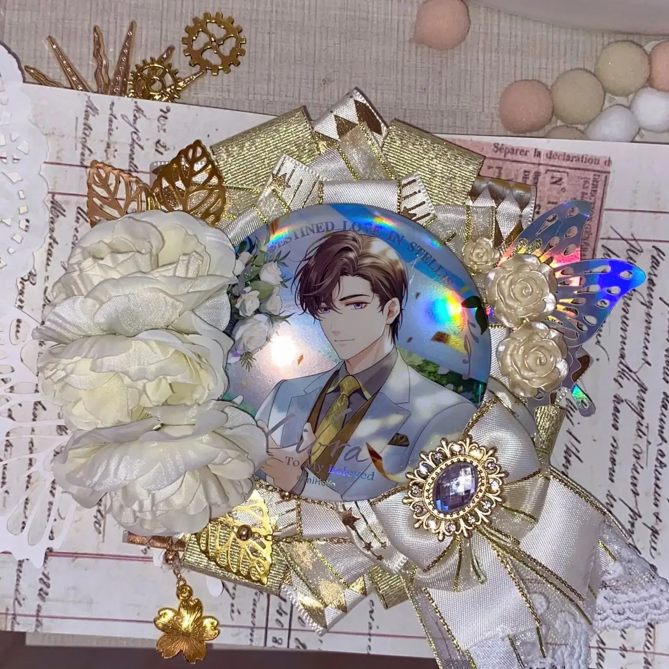Original Luxury Ita Bag Badge HolderDIY Ita Bag Decoration Quadratic Element Anime Badge Holder Award Rosette