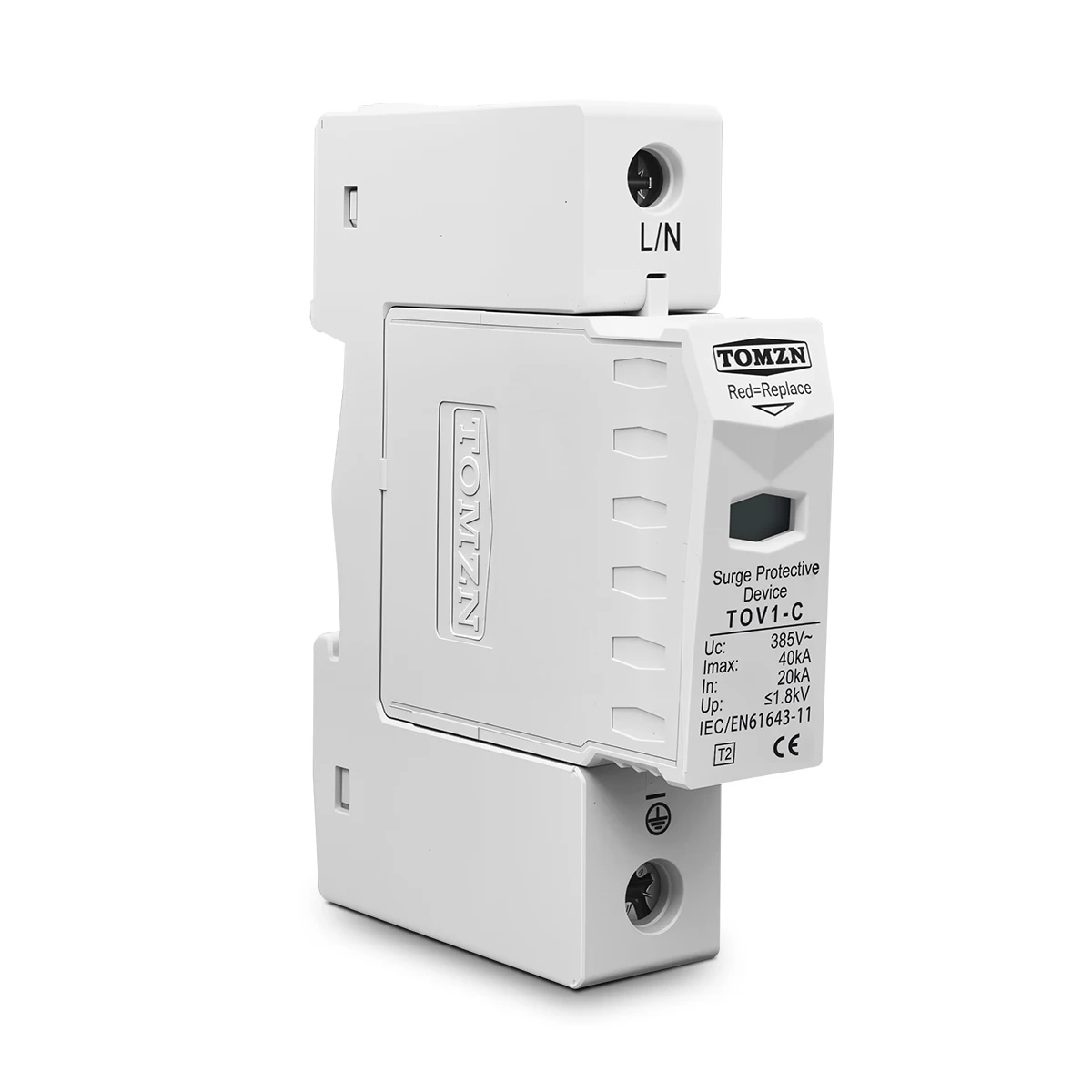 TOMZN AC SPD 1P 20KA 40KA 60KA 275V 385V 420V House Surge Protector Protective Low-voltage  Arrester Device OBO Din Rail