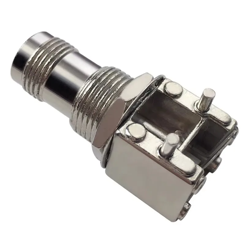 Horizontal TNC-K four pin female RF RF coaxial connector with flange plate L12 external thread antenna PCB panel fixing seat