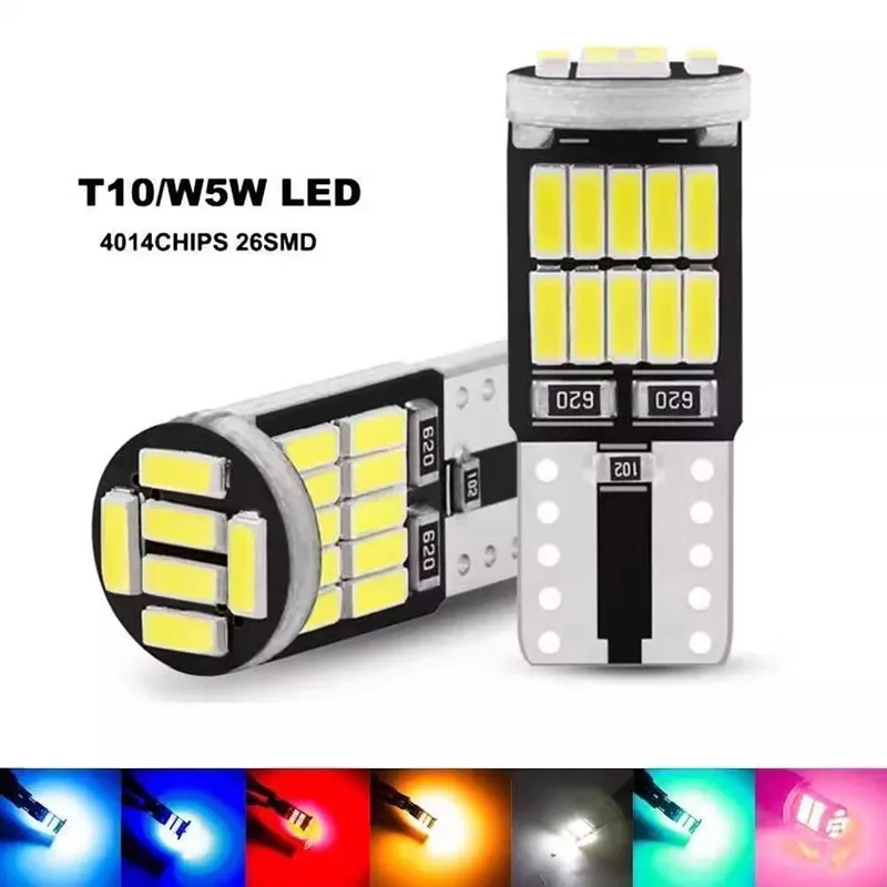 2/4/10PCS CANBUS T10 W5W LED Super Bright Bulb Car Interior Parking License Plate Lights Reading Light Side Marker Signal Lamps