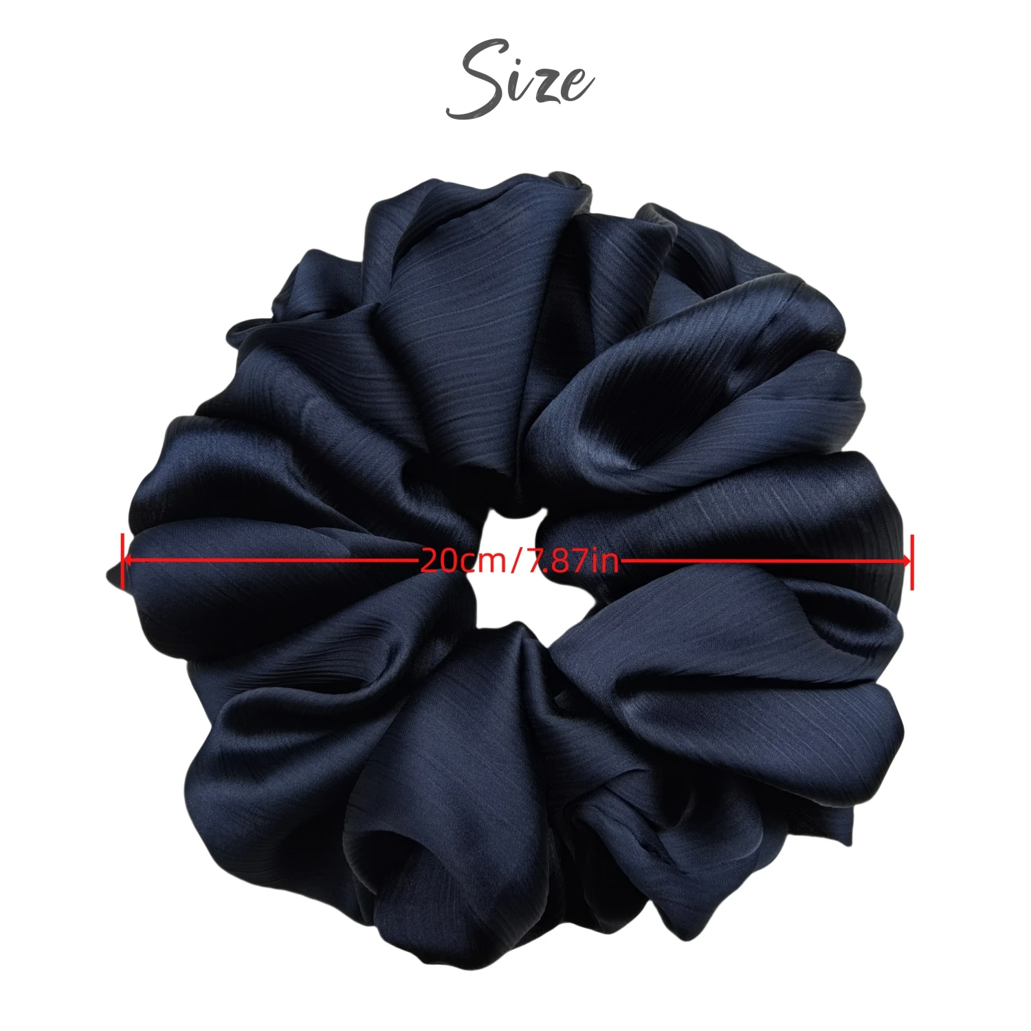 15 Colors Big Size Crepe Satin Scrunchies Muslim Women Custom Elastic Volumizing Oversized Neat stitching Bunch Hair Tie