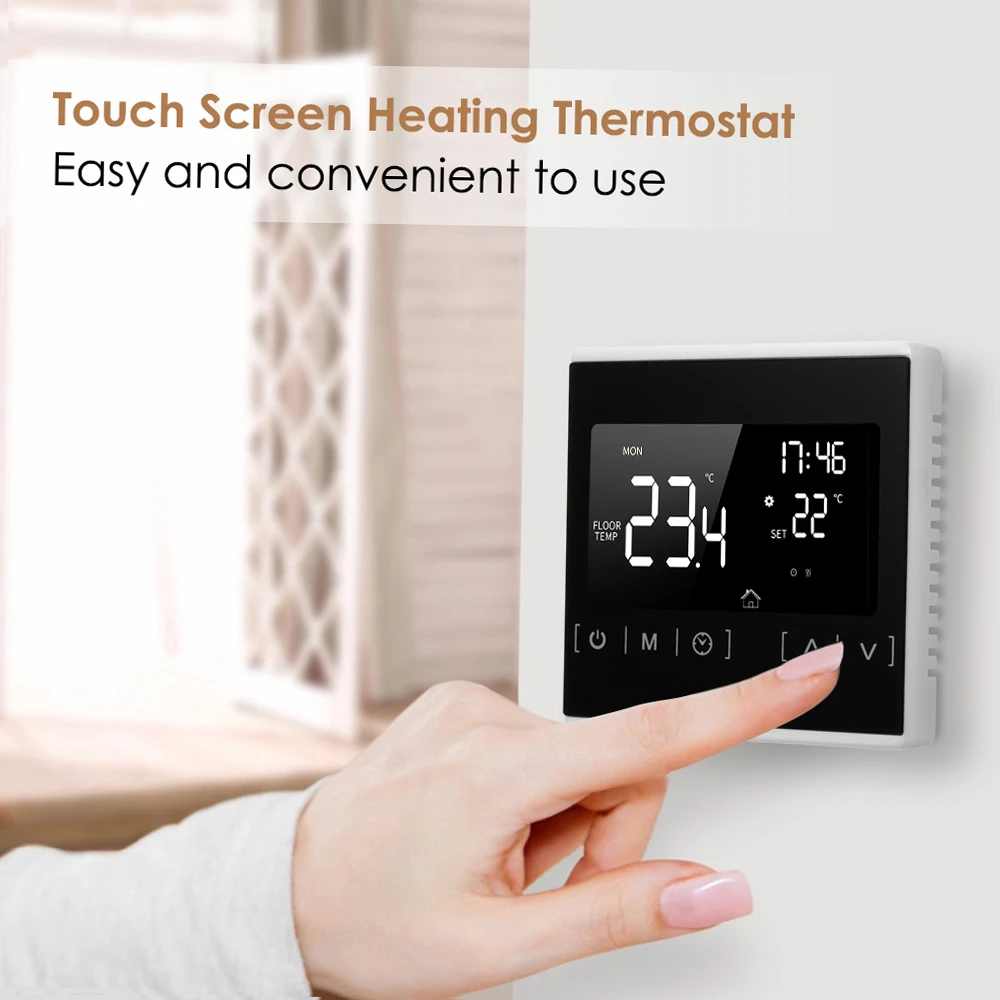 Smart LCD Touchscreen Thermostat for Home Programmable Electric Floor Heating System Thermoregulator AC 85-250V