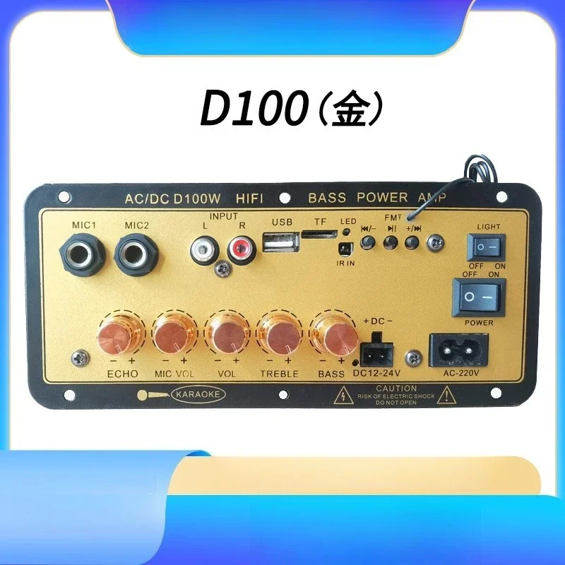 Stable Digital Plug-in Card Three-purpose Car with Reverberation Microphone MIC Amplifier Board 100W Gold