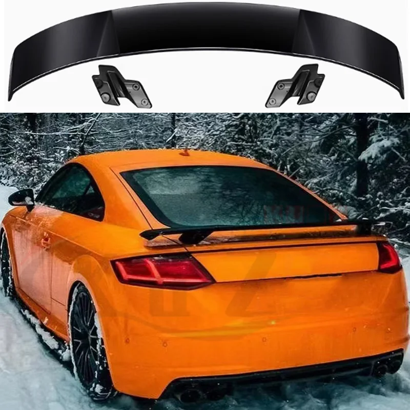 For Audi TT MK3 Accord Standard 2015-2024 Carbon Fiber Look Gloss Black Rear Diffuser GT Styling Rear Spoiler