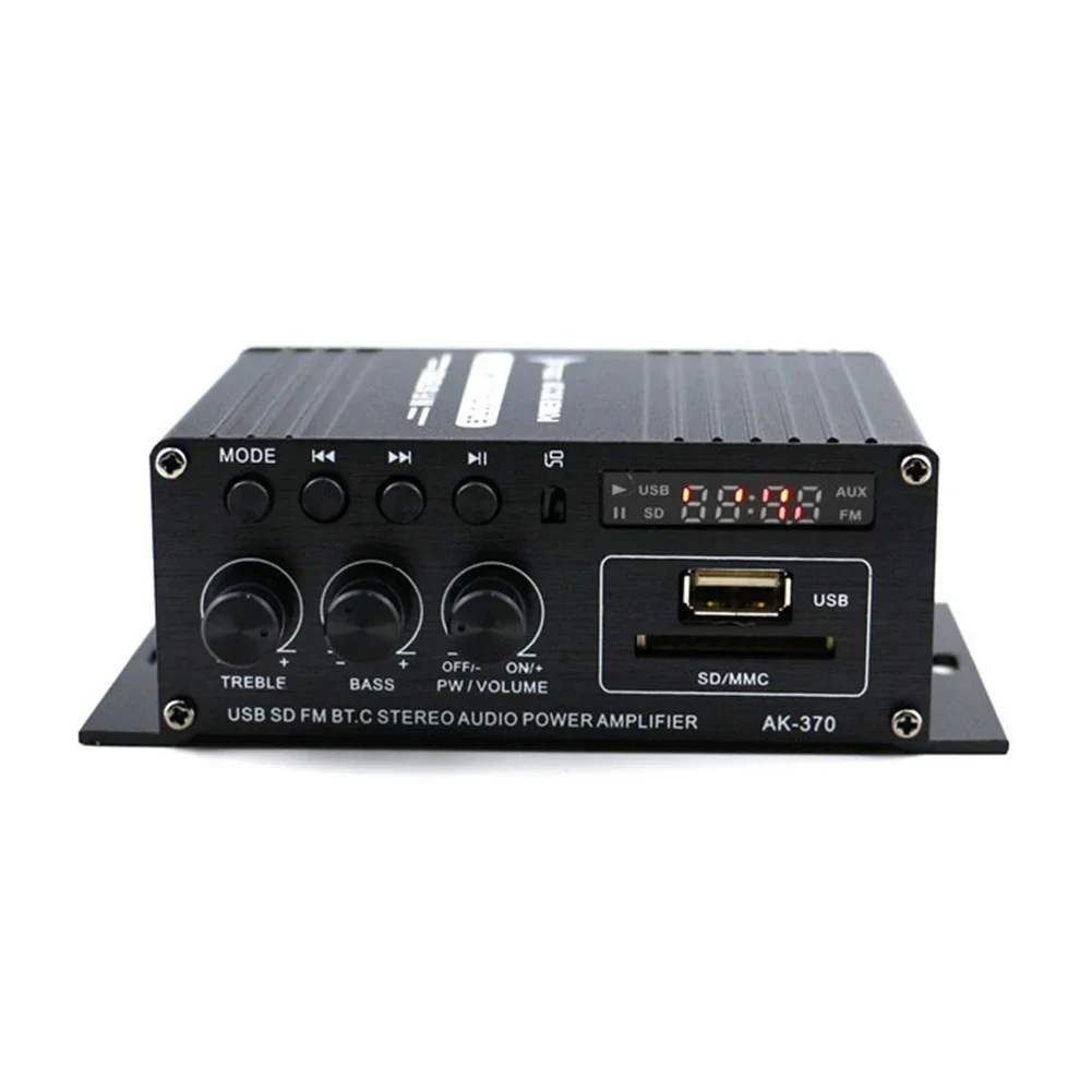 AK-370 Bluetooth Amplifier Power Amplifier 20W+20W 12V HIFI Stereo 2.0 Channel Digital Amplifier Stereo Home Theater AK-170