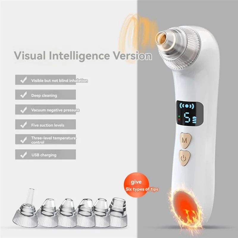 TCF-Visual Black Remover Macchina per la pulizia profonda del viso Punti neri e rimozione dell'acne Ventosa elettrica per punti neri riscaldata