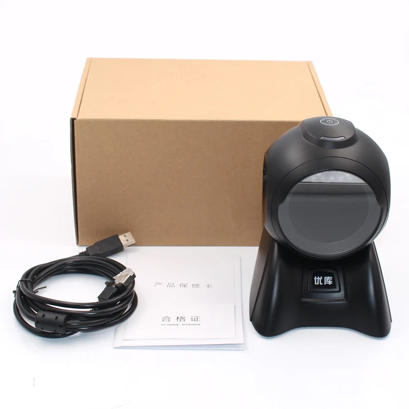 ماسح الباركود لسطح المكتب ثنائي الأبعاد، قارئ باركود USB أوتوماتيكي متعدد الاتجاهات بدون استخدام اليدين لأجهزة POS PC Supermarket Bookstore للبيع بالتجزئة #5
