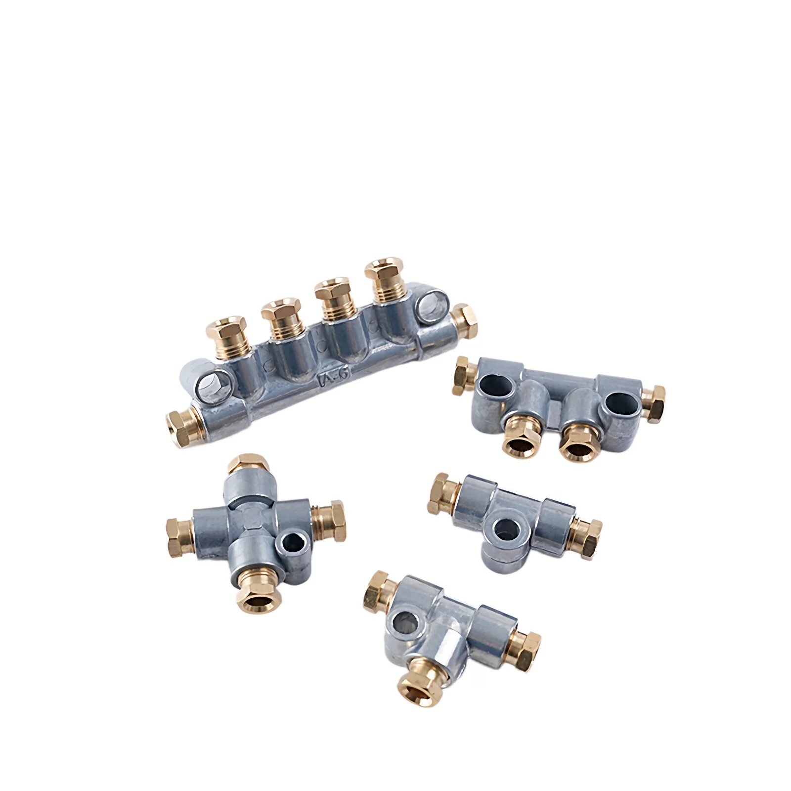 Zinc-Alloy Resistance Lubrication Distributor 2-12 Port 4/6mm Precision Flow Divider CNC Machine Centralized Oil Circuit Elbow