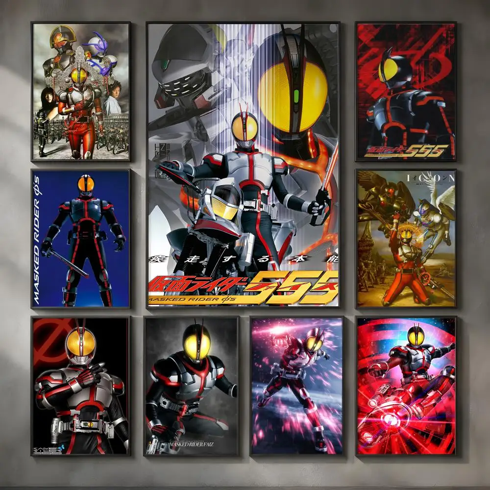 Tokusatsu K-Kamen Rider Faiz-z Poster Vintage Self Adhesive PP Wall Art for Living Room Bar Bedroom Home Decor Gift