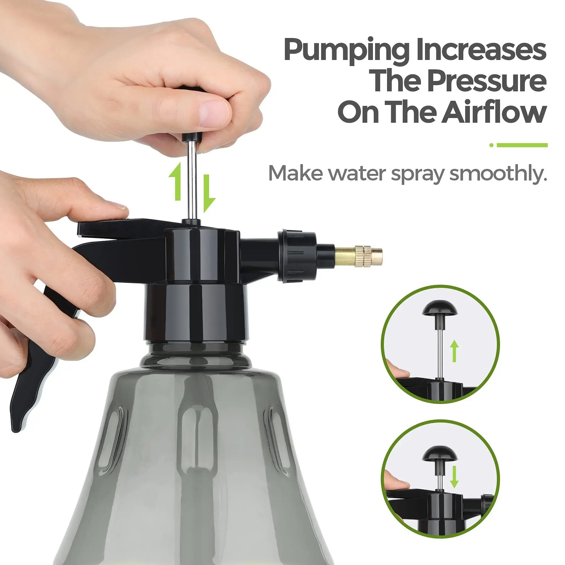 Hand Powered Generic Garden Pump Sprayer Hand Held Pressure Plant Mister In Black Color Ideal For Indoor Outdoor Plant Care And