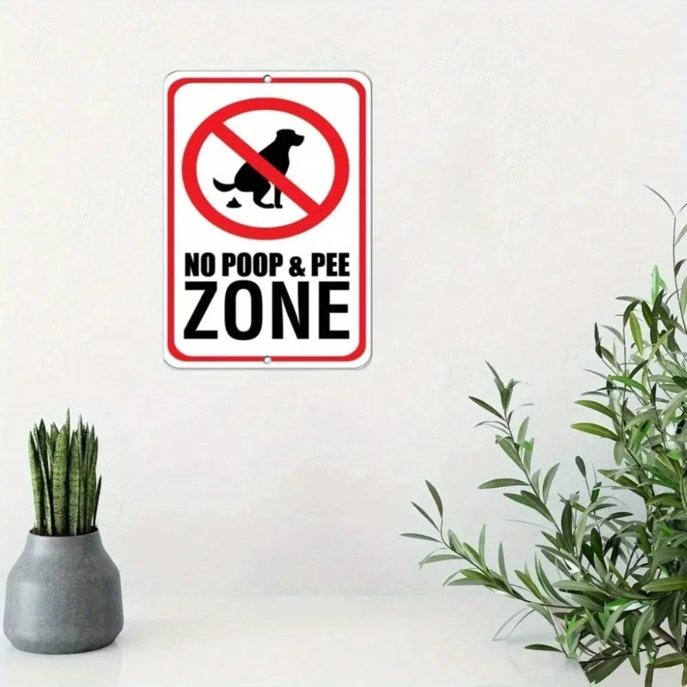 

Pet "No Poop Pee Zone" Aluminum Sign Outdoor Home Garden Decor Sculpture Wall Art