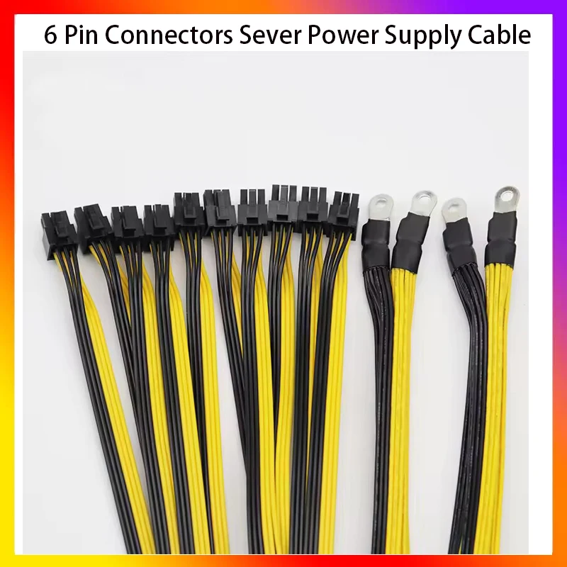 PCIe 6-Pin Power Cable, Male-to-Male 6Pin for Antminer S9 S9j L3+ Z9 D3 Mining PSU, Server Breakout Board Extension Cord, 10 Pcs