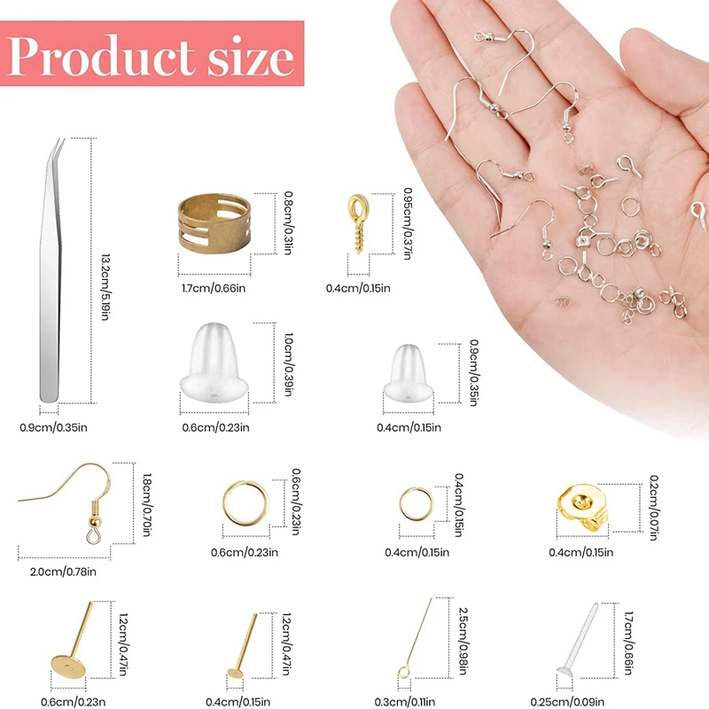 Earring Making Supplies, 2682PCS Jewelry Making Kit With Earring Hooks, Earring Backs, Eye Pin, Earring Post, Jump Rings