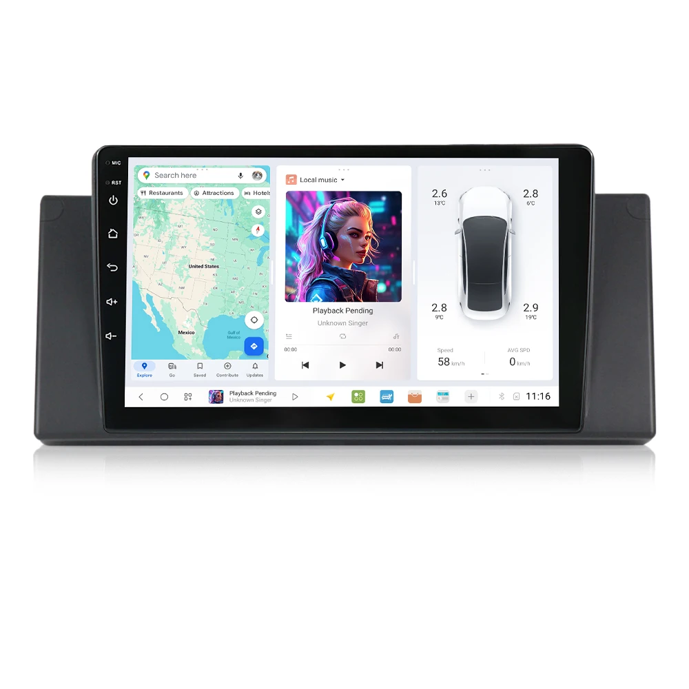 

ZJZ MEKEDE DUDU7 8 Core 12+512G Car 2k Touch Screen GPS Navigation FM AM Support 360 Camera for BMW E53 1999-2006 9inch