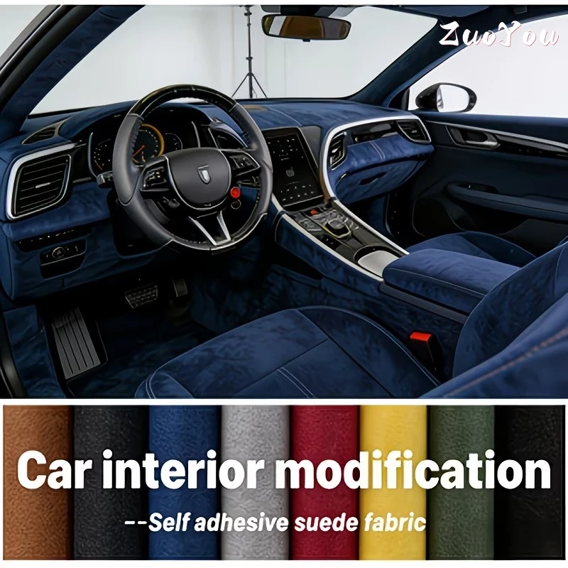 

Self-Adhesive Suede Car Interior Sunroof Upgrade PU Suede for DIY Upholstery,Door Panels,Sofa Seats & Trunk Liner Velvet Sticker