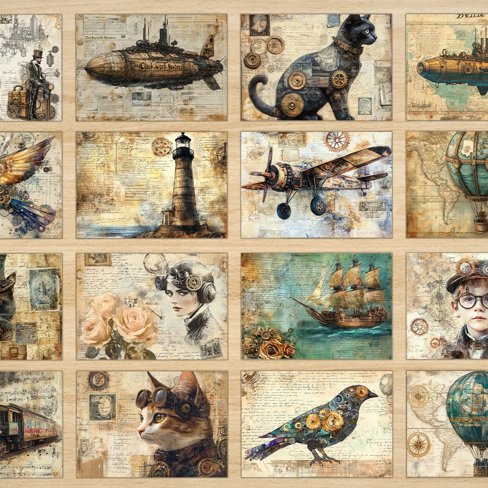 32 Stück, Punk Steam Age Postkarte, mechanisch, Geburtstags-/Jubiläumsgeschenk, Sammlerstück, geeignet zum Verschenken, erhältlich. – Detail 4