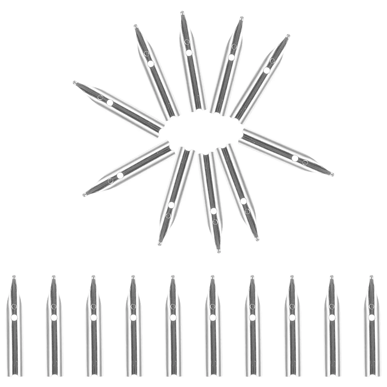 

20pcs 18 5 Fine Round Pen Tip Replaceable Nibs for Fountain Pens Calligraphy Writing Points Quill Practice Metal