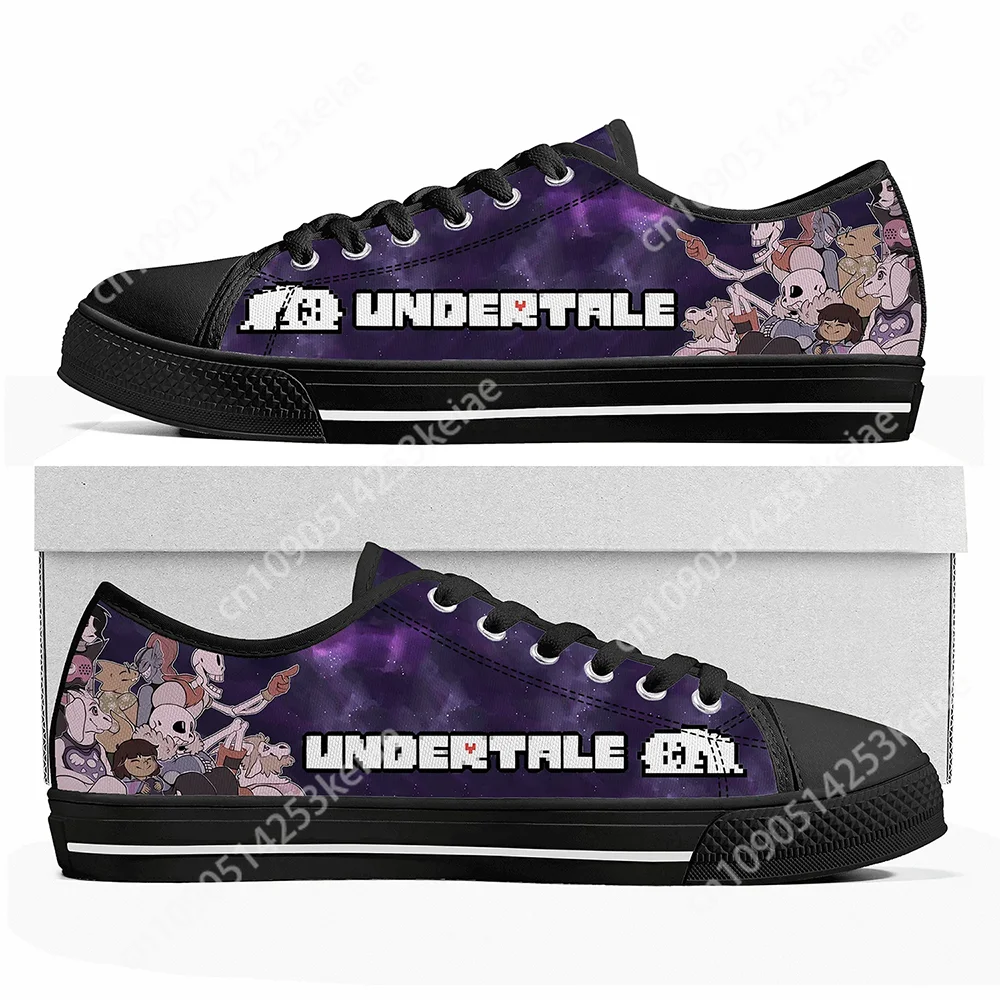 Cartoon Game Undertale Sans Skull Low Top Sneakers Womens Mens Teenager High Quality Shoes Casual Tailor Made Canvas Sneaker