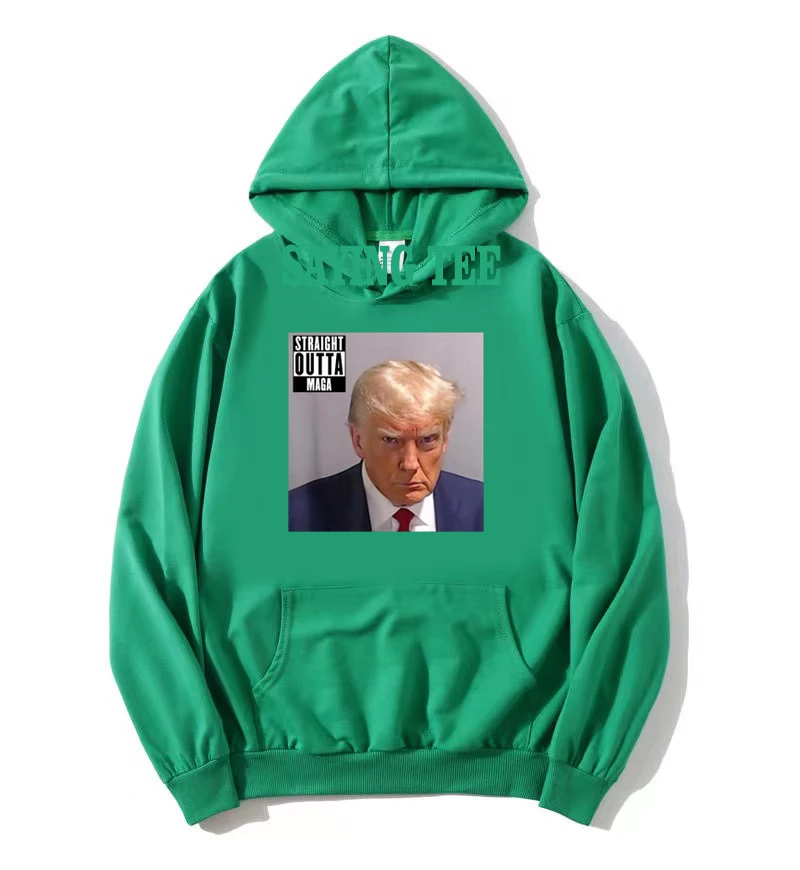 Straight Outta MAGA Donald Trump Keep America Great Pullower Hoodie Funny Men Clothes Trump Mugshot Graphic Sweater Cotton Tops