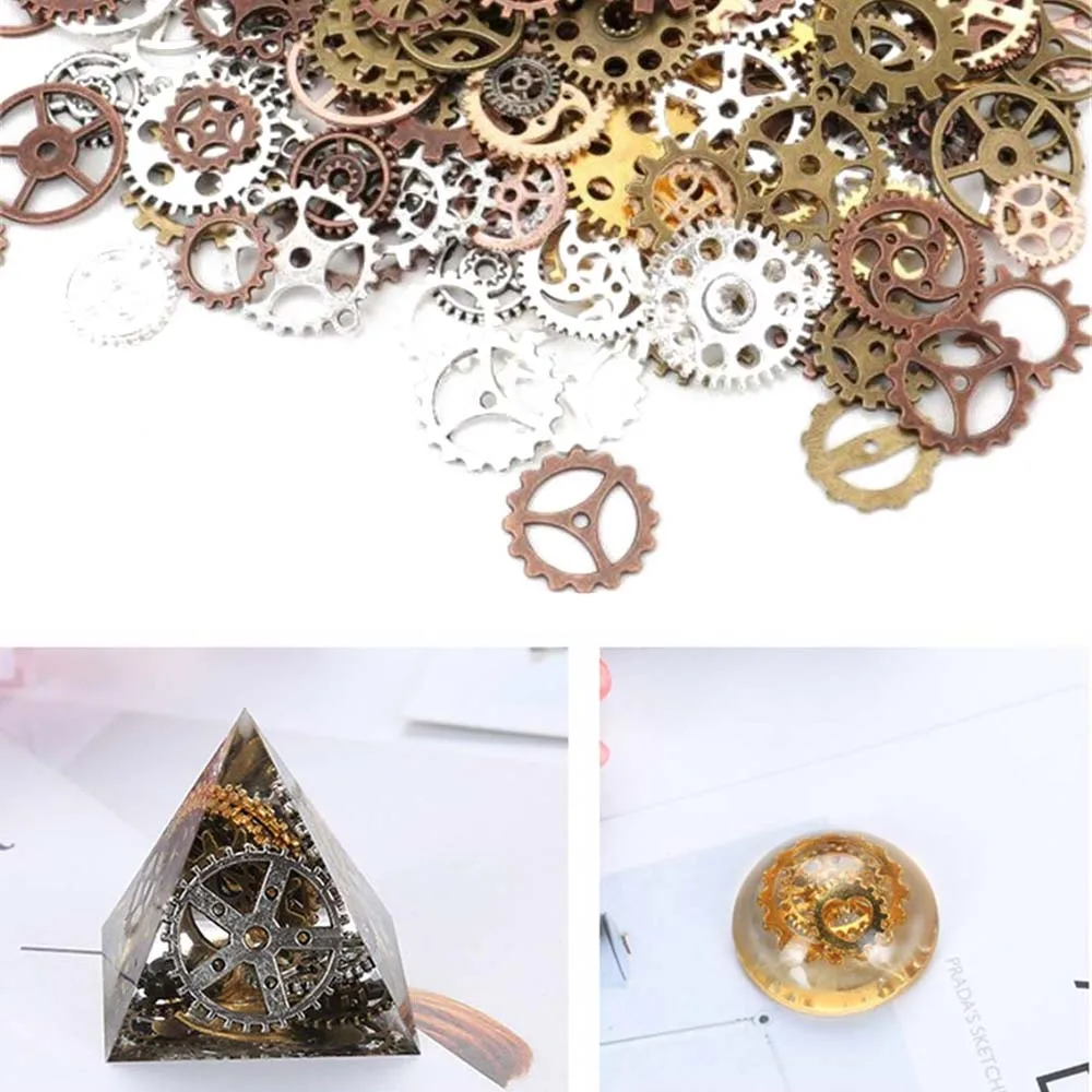 50/100g Random Antique Metal Steampunk Gears Charms For DIY Pendant Necklace Jewelry Phone Craft Making Accessories Supplies