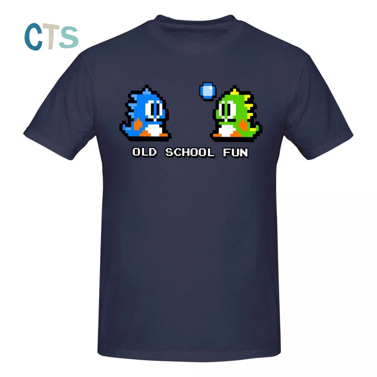 Old School Fun Bubble Bobble T-Shirt for Men Game Funny Cotton Tee Shirt Round Neck Short Sleeve T Shirt Graphic Clothes