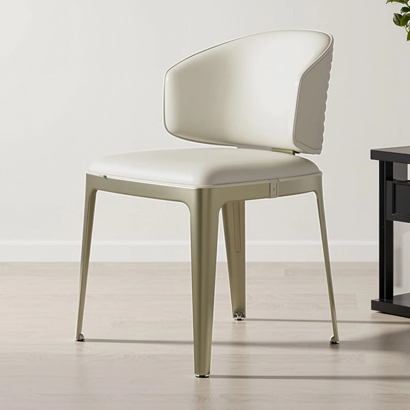 

Creamy Beige Dining Stylish Chairs Waterproof Wedding Lounge Dining Chairs Kitchen Conference Sillas De Comedor Furniture Home