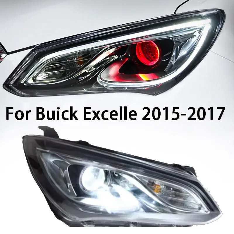مصباح الرأس لـ Buick Excelle LED المصباح 2015-2017 المصابيح الأمامية LED ضوء النهار الجري عين الشيطان مصباح زينون عالي الجودة