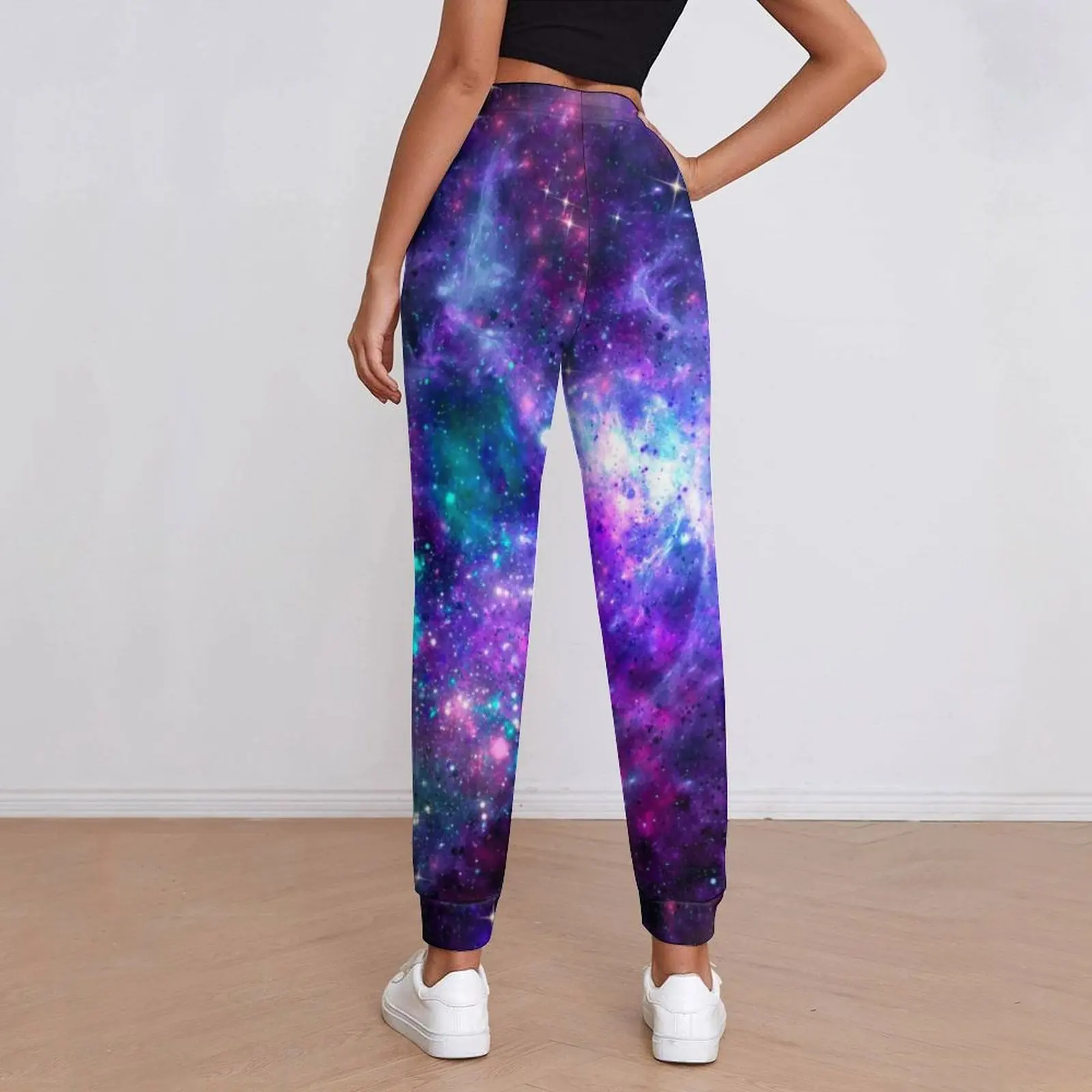 Sky Purple Teal Pants Spring Fantasy Galaxy Cosmic Home Joggers Women Harajuku Print Trousers Plus Size 3XL