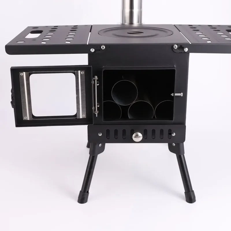 Foldable Wood Burning Stove for Outdoor Camping Travel BBQ Picnic Stainless Steel Manual Firewood Stove Windproof Flameout
