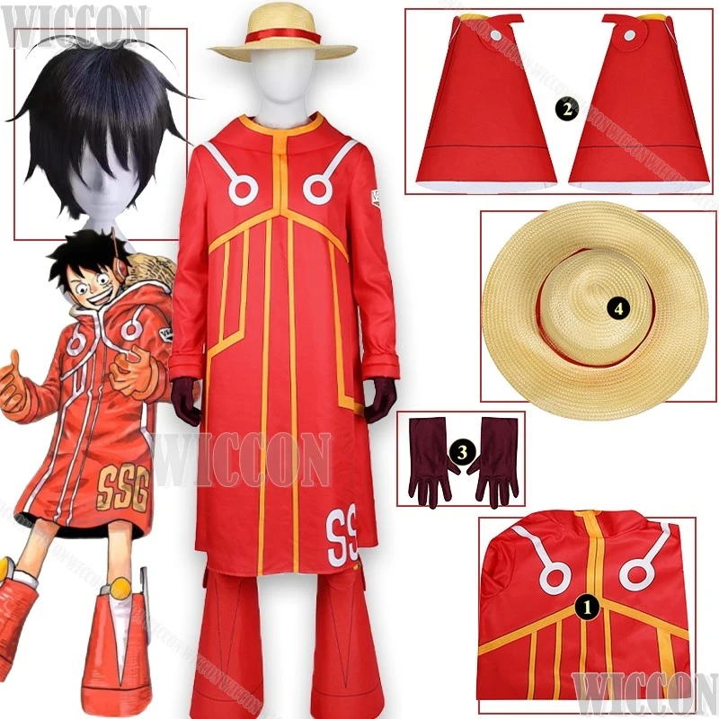 

Egghead Iand Luff Cosplay Clothes Anime MonkeyD Straw Hat Outfit Gear 5 Cos Dress Summer New Halloween Carnival Party Christmas