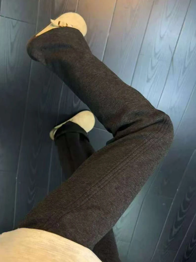 

Deep ey American Sle Thiened Straight Leg Sweatpants Men's Winter Thiened Fce Loose Sports Casual Pants