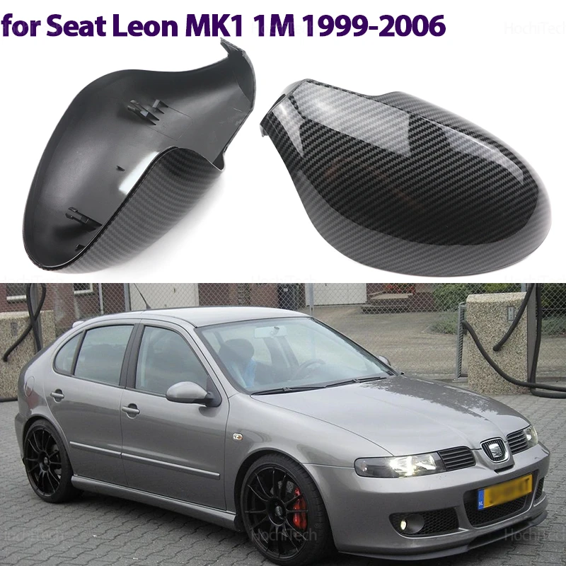 

Для Seat Leon MK1 1M 1999-2006 Автомобильное зеркало заднего вида, боковое крыло, защитная рамка, накладка, карбоновый вид и ярко-черный