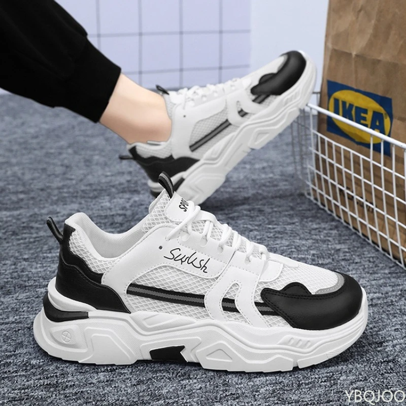 

Новые летние легкие дышащие сетчатые туфли, мужская повседневная удобная спортивная обувь, мужская модная универсальная обувь для увеличения роста