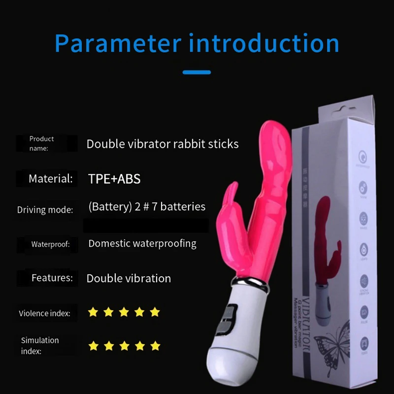 Female Rabbit Vibrator for Women Clitoris Clit Vagina Stimulator 12 Speeds Powerful Vibrating AV Stick Rod Adult Erotic Sex Toys