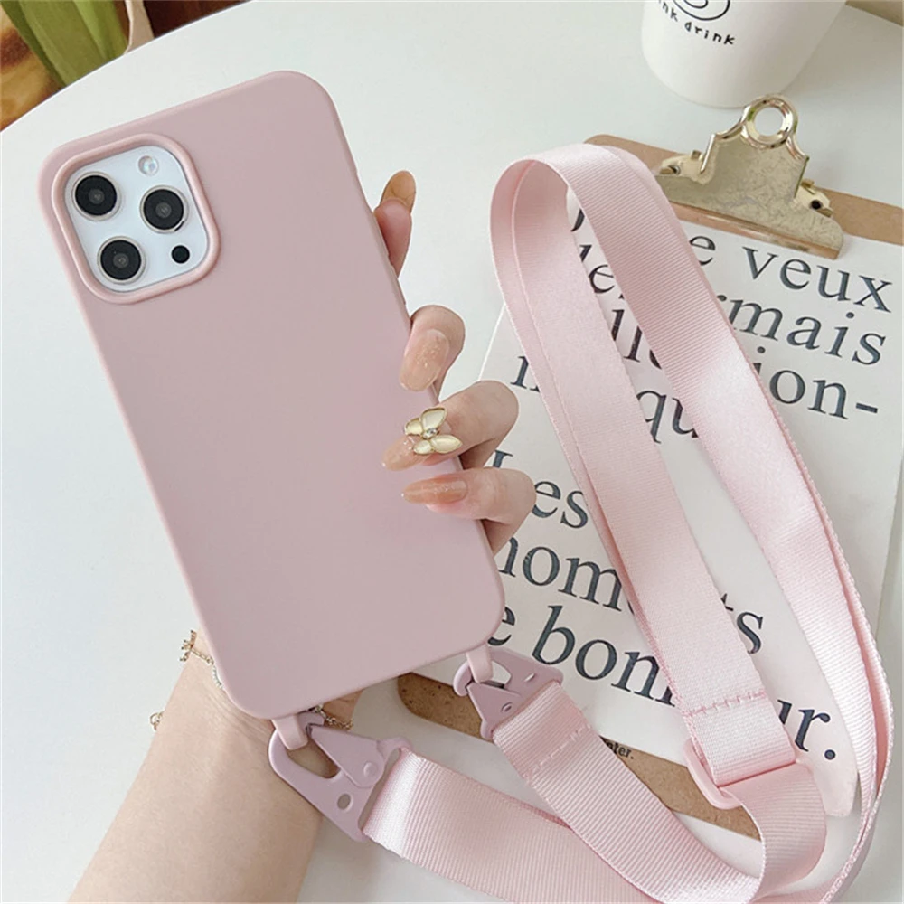 Umhängekette Lanyard Matt Silikonhülle für iPhone 18 Pro Max 17 16 15 14 11 12 13 XR X XS 8 Plus Stoßfeste Hülle – Detail 9