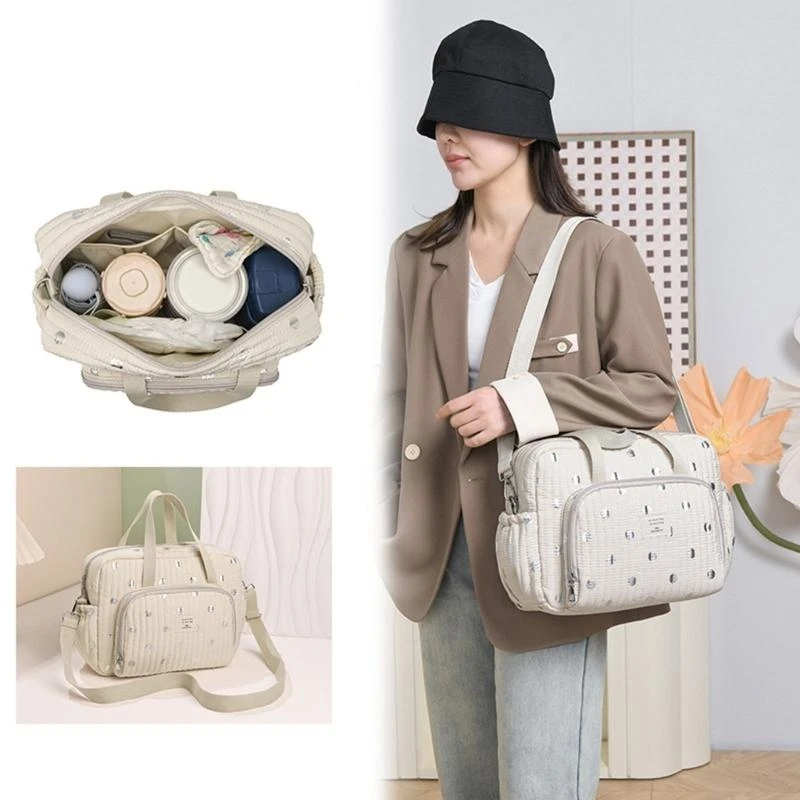 

J15U Trendy and Functional Mom Bag Shockproof Storage Handbag Portable Travel Carrying Case For Easily Organization