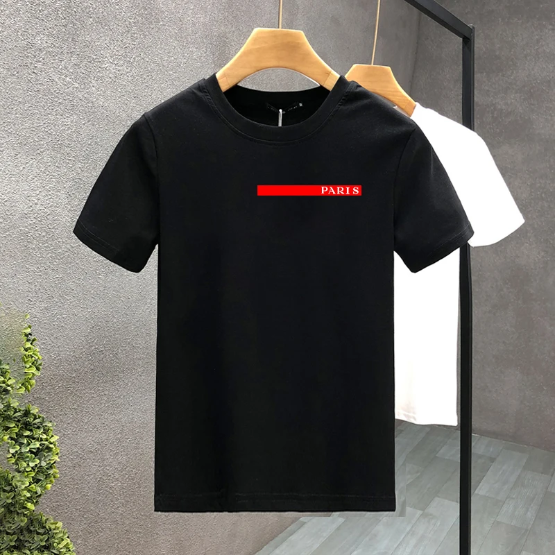 Luxury Brand Paris  High Quality Printing Couple Tees Summer Harajuku For Men/Women Short Sleeve T-shirt Asian Size