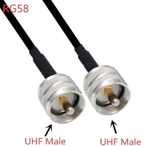 

Кабель-удлинитель RG58 SO239 UHF Male к UHF Male