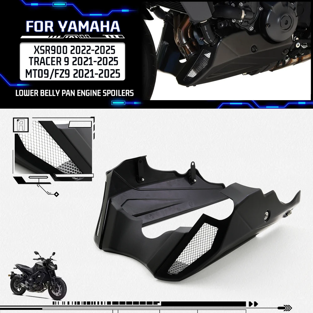 Belly Pan Engine Spoiler Lower Fairing For YAMAHA MT-09 MT 09 SP Tracer 9 GT 2021-2026 XSR900 FZ9 FJ9 Frame Panel Protector