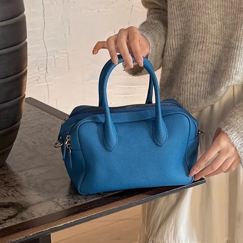 

Minimalist Solid Color Pillow Bag Women Boston Handbag Versatile Satchel With Detachable Strap Daily Commuter Crossbody Purse