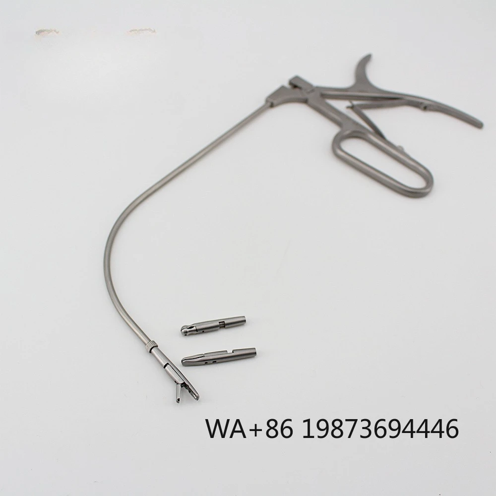 260mm Top Curved  Laryngeal Forceps with detachable three heads, manual  for diversified laryngology clinical operations