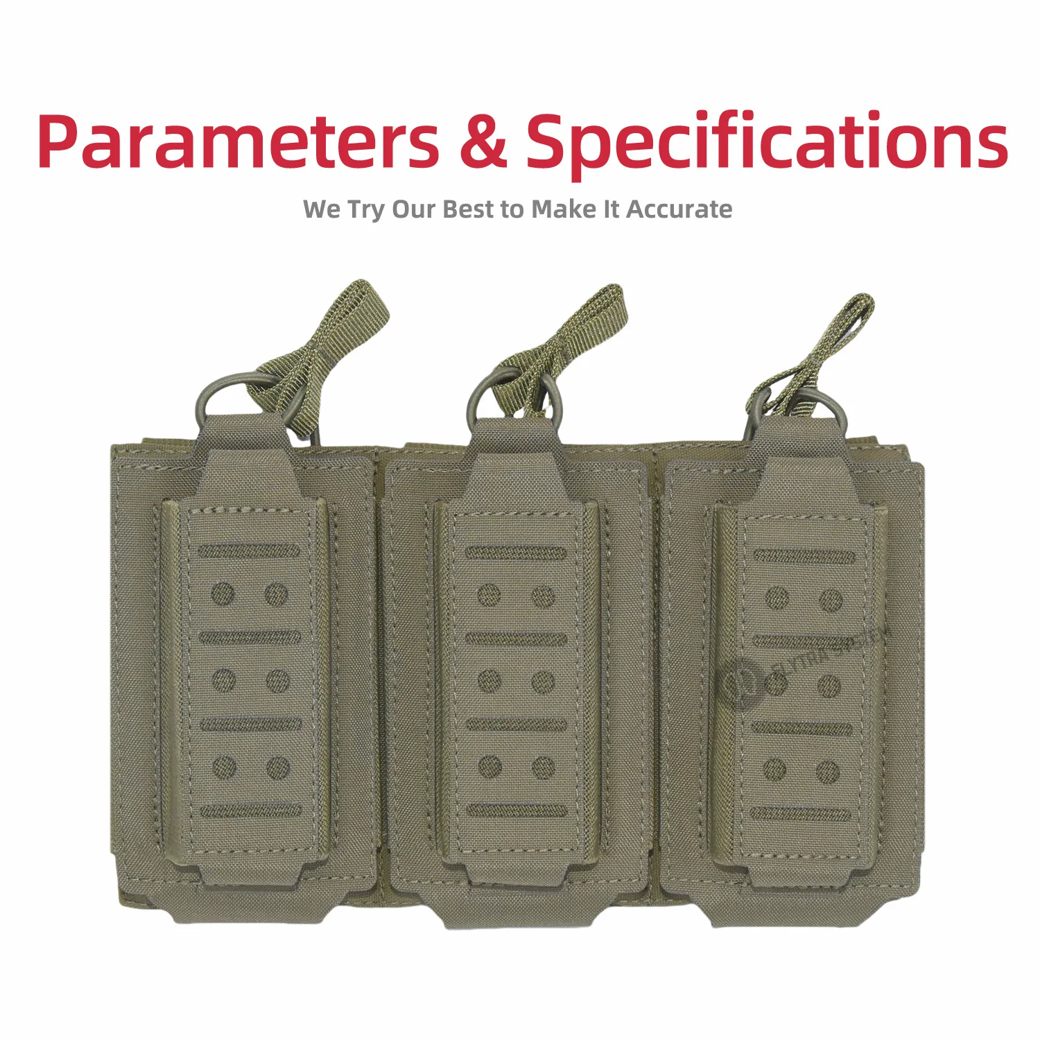 

5.56 Laser-Cut Magazine Pouch, Double-Layer Triple-Linked Equipment Pouch Compatible With 9mm Caliber 7.62 Tactical Module Pouch