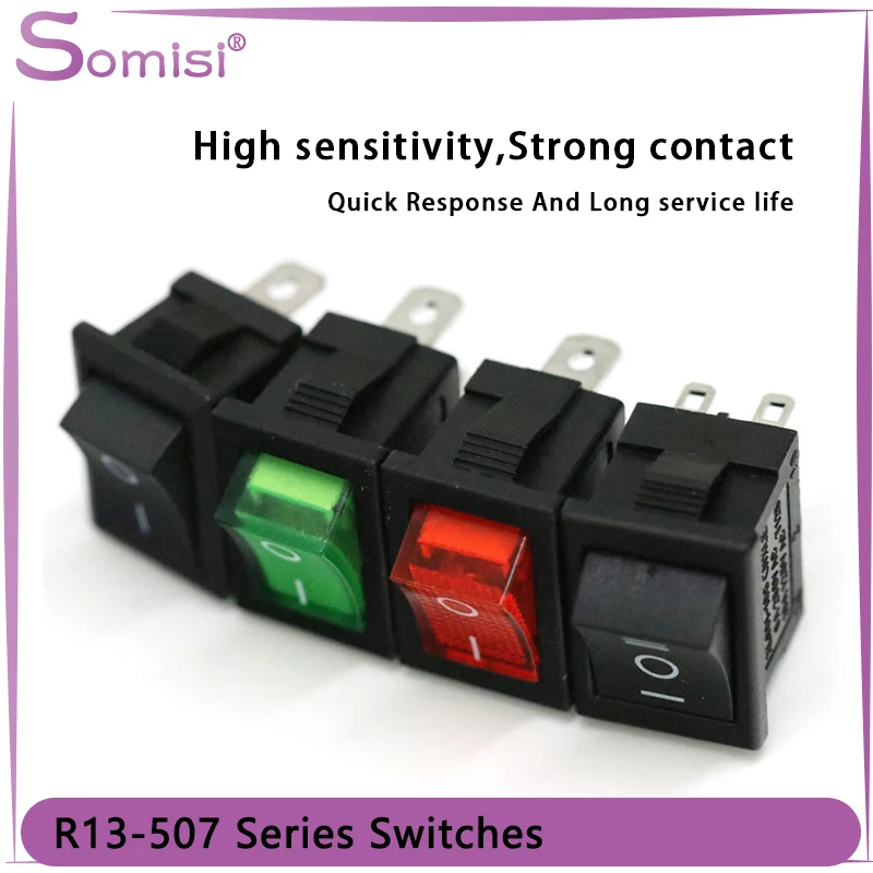 1/5Pcs KCD1 Series Boat Car Rocker Switch 2/3/4/6 Pin 2/3 Position Power Switches 6A/250V 10A/125V AC 15mm x 21mm