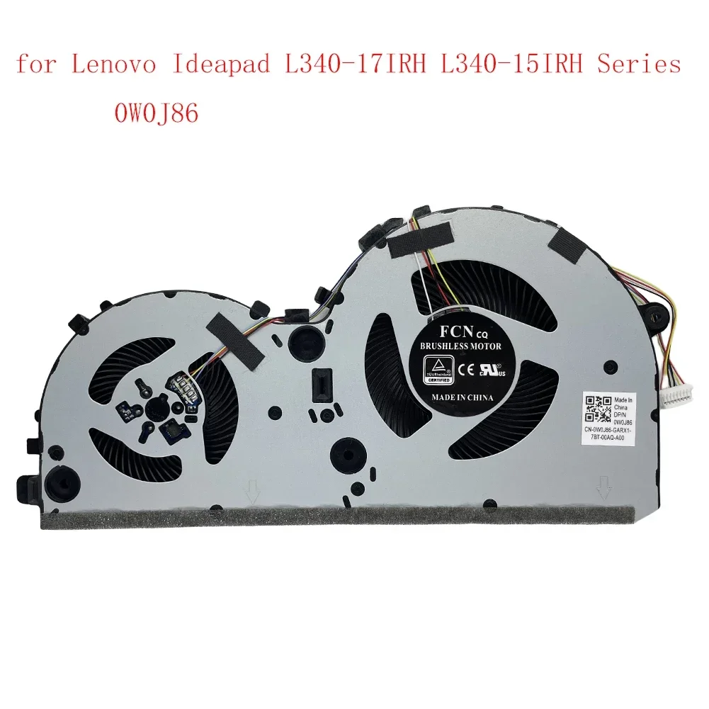 Replacement CPU Cooling Fan for Lenovo Ideapad L340-17IRH L340-15IRH Series 0W0J86