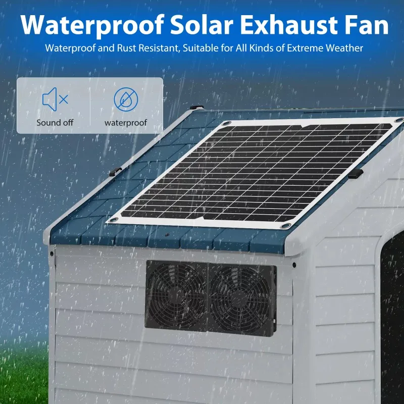 Waterproof Solar Panel Ventilation Fans Greenhouse Ventilation System Cooling Exhaust Fan for Poultry Farm
