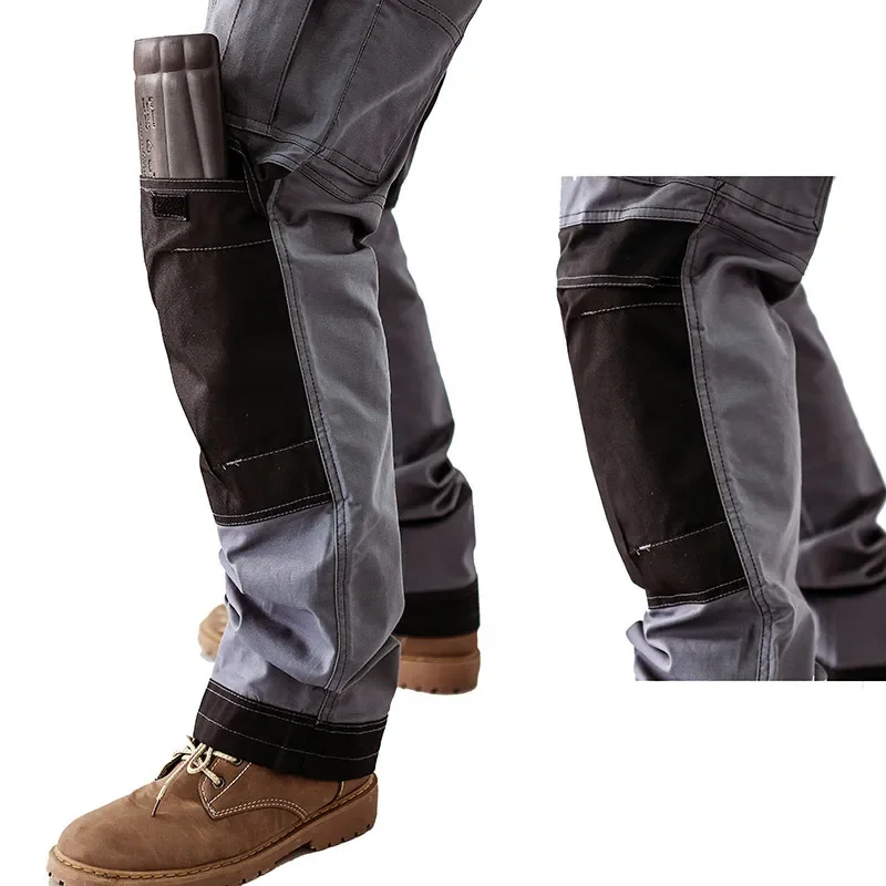 Pantalon cargo avec genouillères pour homme, jogging de randonnée en plein air, vêtements de travail multi-poches, fjMen