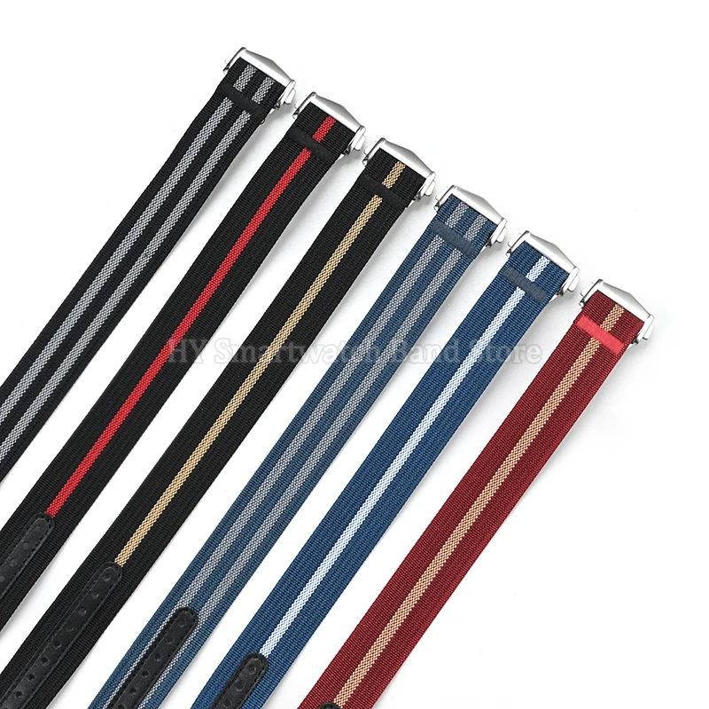 高品質ナイロン時計ストラップ 20mm 22mm オメガ、スウォッチ対応 防水腕時計バンド メタル製折りたたみ式クラスプ 男女兼用 ベルトアクセサリー